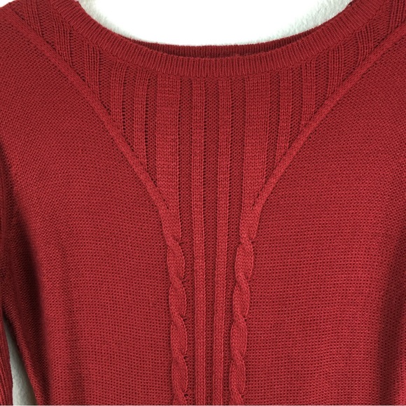 Maisolly Women's Red Knitted Crewneck Fit and Flare Sweater Dress Size L - Picture 3 of 10